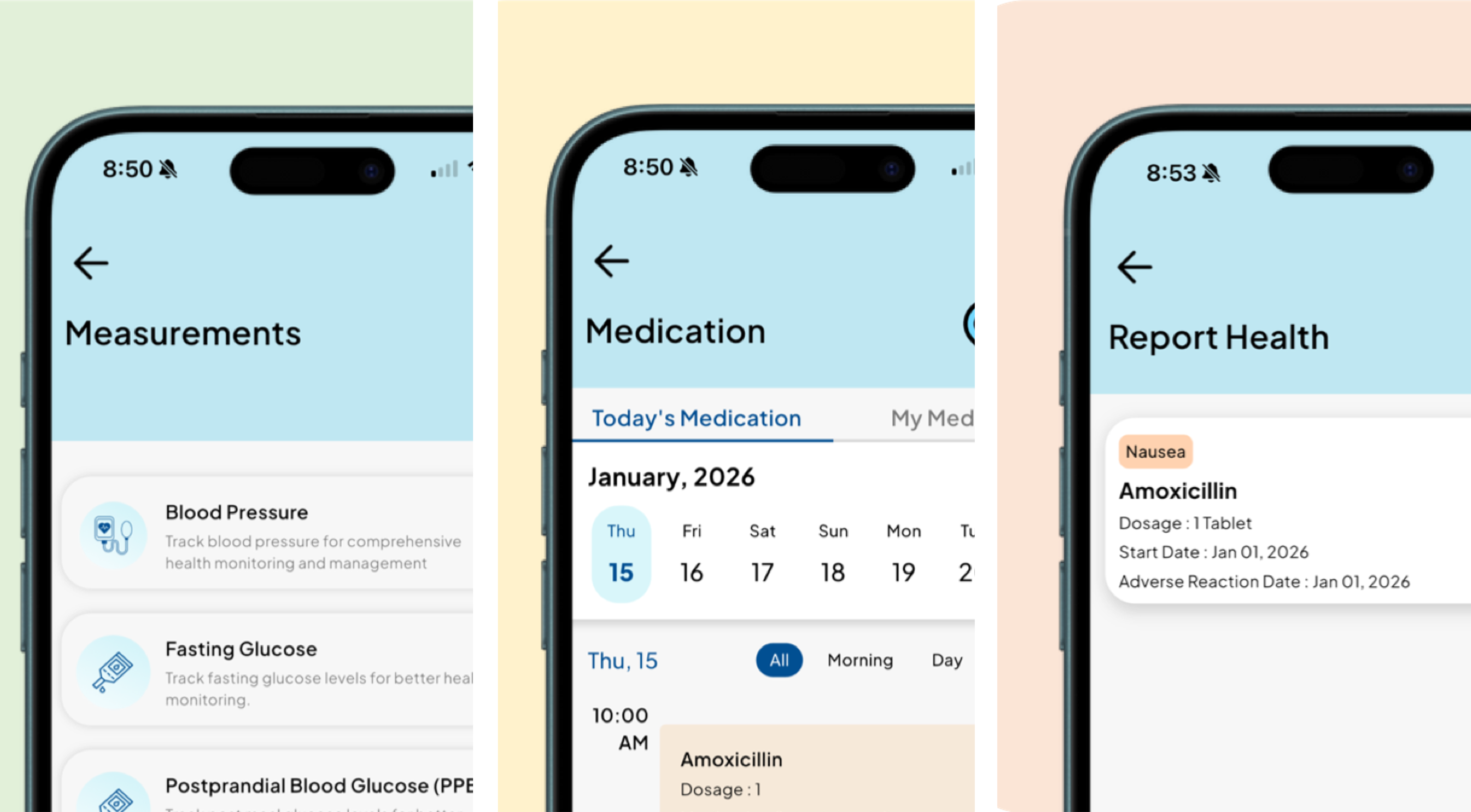 Patient app screens